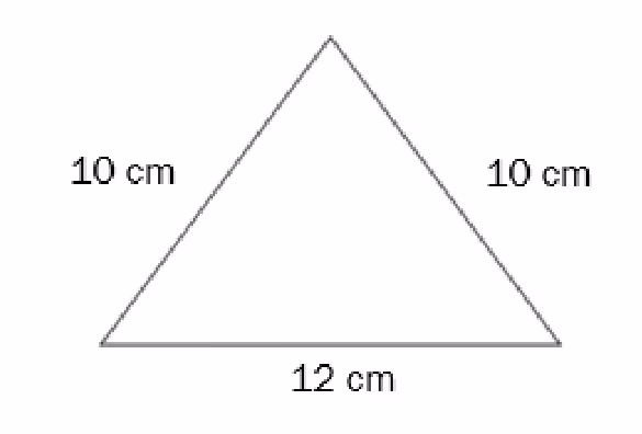 Trekant med sidene 10 cm, 10 cm og 12 cm