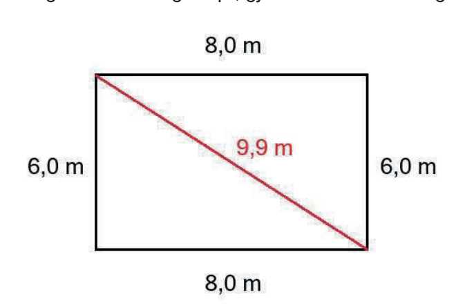Mål av garasjegulv med diagonal