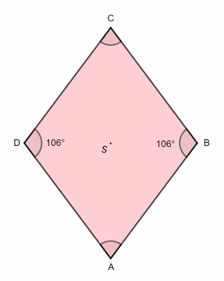 Rombe ABCD med diagonaler