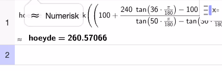Løsning av likningssystemet i GeoGebra CAS