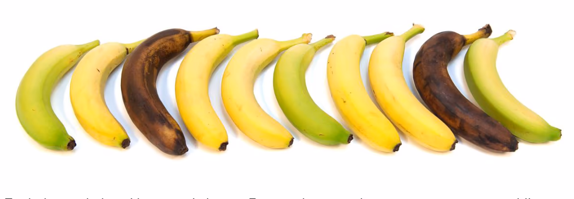 Bananer i ulike farger