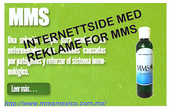 Internettside med reklame for MMS