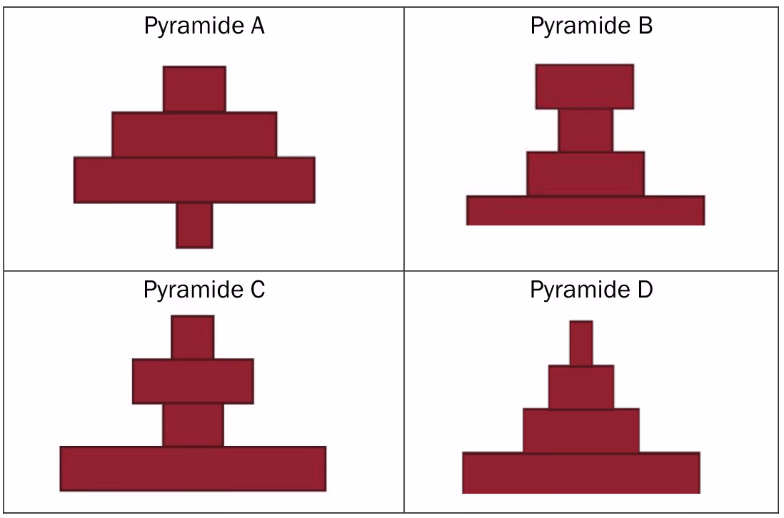 Fire biomassepyramider, A–D