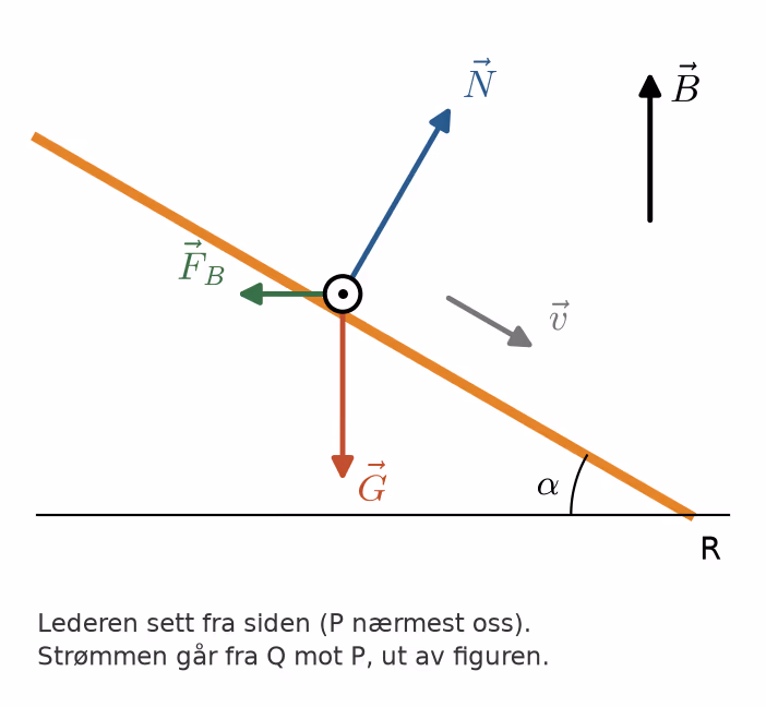 Kraftdiagram for lederen sett fra siden
