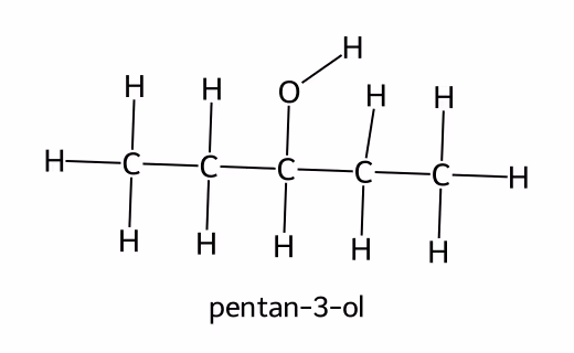Strukturformel for pentan-3-ol