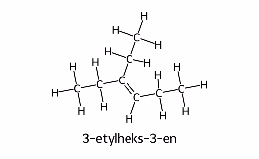 Strukturformel for 3-etylheks-3-en
