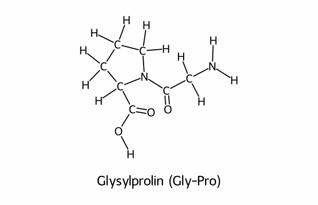 Strukturformel for dipeptidet glysylprolin