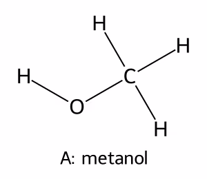 Strukturformel for metanol (A)