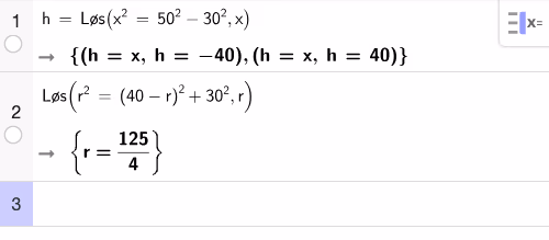 Løsning i GeoGebra CAS