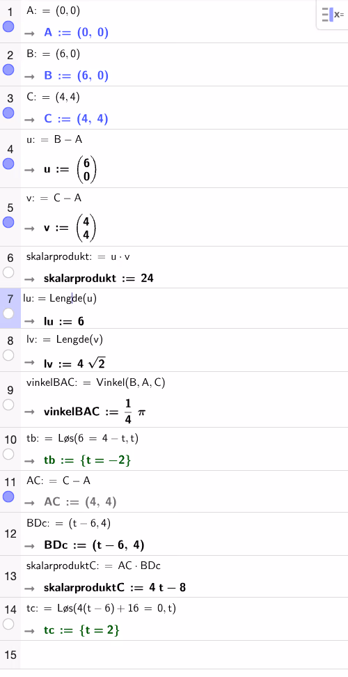 Løsning med GeoGebra CAS
