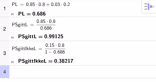 Beregning i GeoGebra CAS