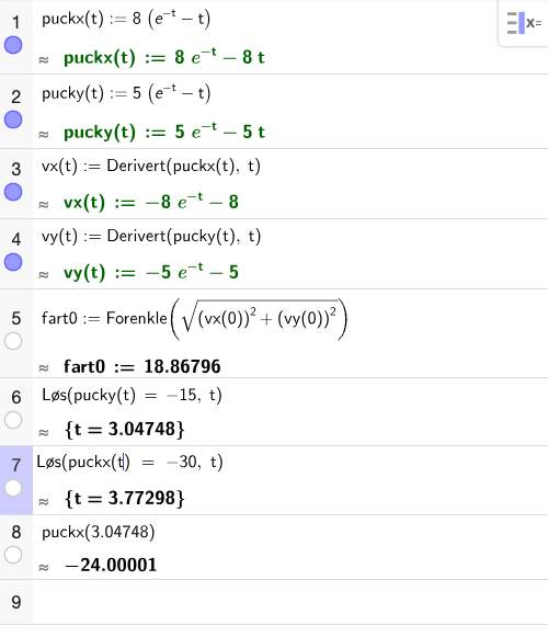 GeoGebra CAS-utregning