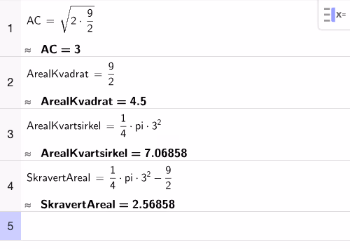 Løsning i GeoGebra CAS