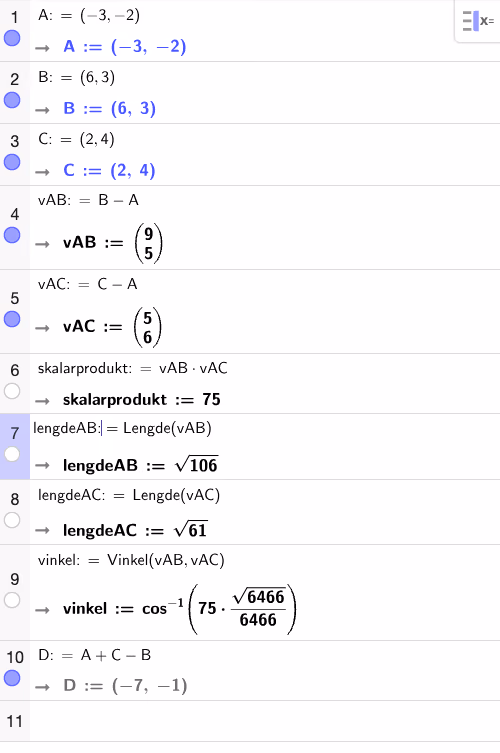 Løsning i GeoGebra CAS