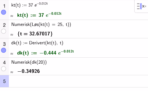 Løsning i GeoGebra CAS