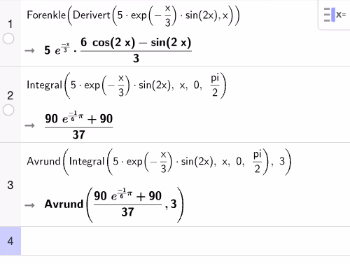 CAS: derivasjon og likning f'(x)=0