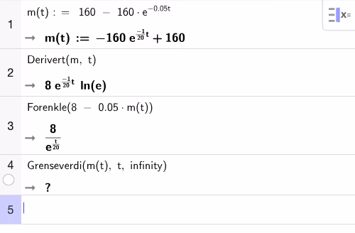 GeoGebra CAS: derivert og sammenligning