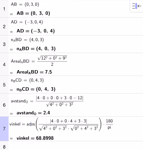 Verifisering i GeoGebra CAS