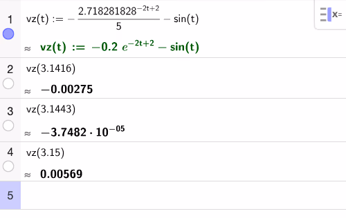 GeoGebra CAS: fortegnskifte for vz