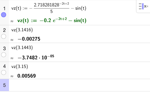 GeoGebra CAS: fortegnskifte for vz