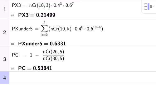 Beregning i GeoGebra CAS