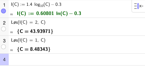 GeoGebra CAS løsning for oppgave 2-5b