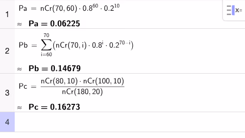 Utregning i GeoGebra CAS