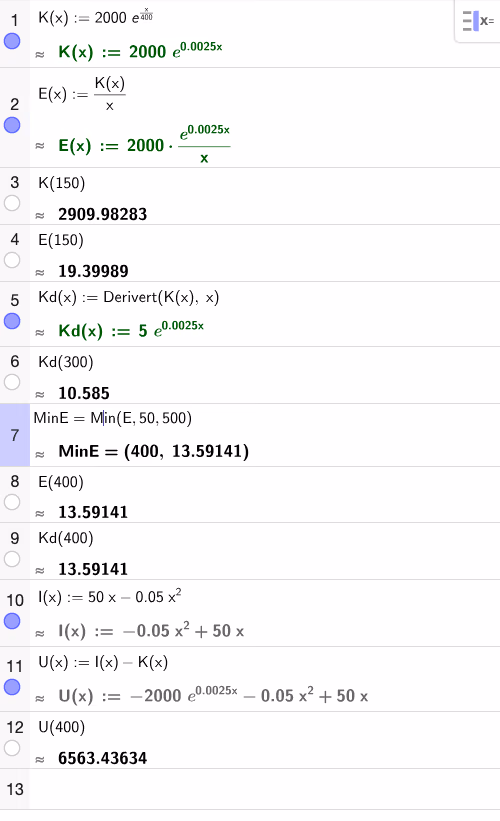 Beregninger i GeoGebra CAS