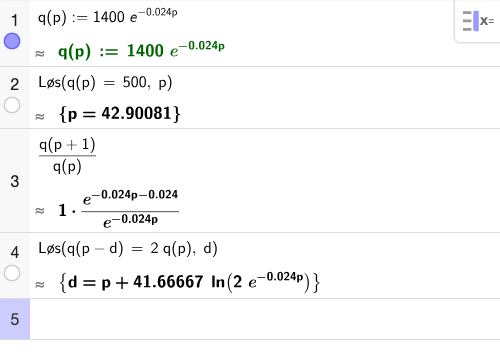 GeoGebra CAS: etterspørsel