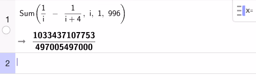CAS-beregning av summen