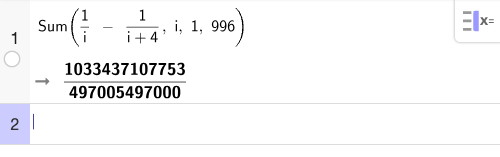 CAS-beregning av summen