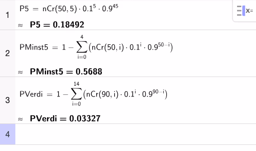 GeoGebra CAS-utregning