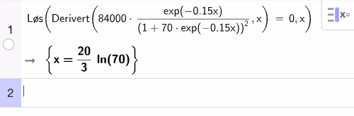CAS: Løs K''(x)=0